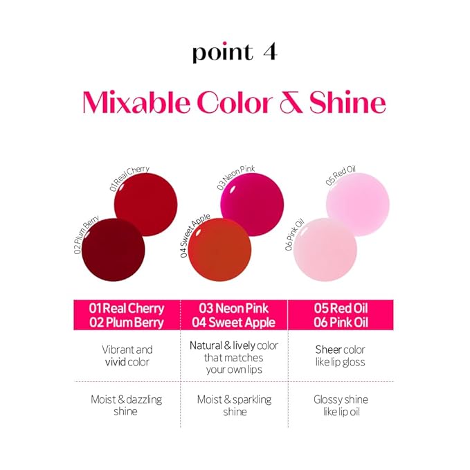 ETUDE Dear Darling Oil Tint #6 Pink Oil 4.2g | High Moisturizing and Strong Hydrating Lip Oil/Lip Gloss | Smooth and Moist Lips | Non-Sticky Lip Oil Tint For Dry Lips | K-beauty-VivaGrace Women