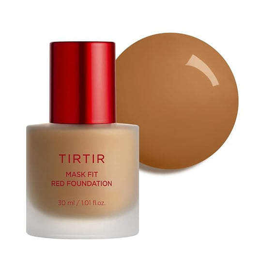 TIRTIR Mask Fit Red FoundationㅣLong Lasting Flawless Coverage, Energy Essence, Lightweight, Hydrating, Pore-Blurring, Breathable Satin Finish, Makeup, Radiant Skin, #39W Caramel, 1.01 Fl Oz-VivaGrace Women