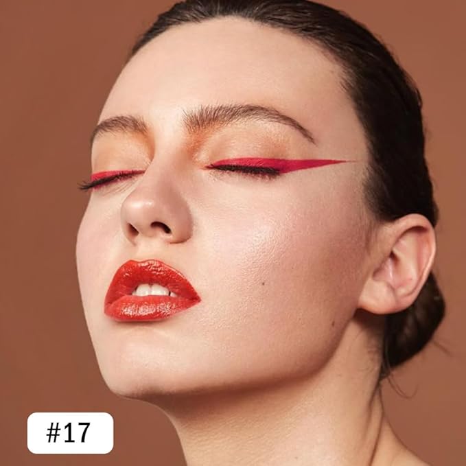 evpct True Red Gel Eyeliner Pencil for Women Waterline Waterproof Smudge Proof Eye Makeup Liners, Red Mascara Eye Liner Gel Liner Eyeliner with Sharpener delineador de ojos contra el agua 17