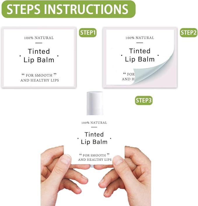 OLYCRAFT 100Pcs Self-Adhesive Lip Balm Tag Stickers 1.7x2.1 inch Waterproof Adhesive Label with Word Patterns Rectangle Lipstick Tag Sticker for Lip Balm Container Tubes Lipstick Wrapping Decoration-VivaGrace Women