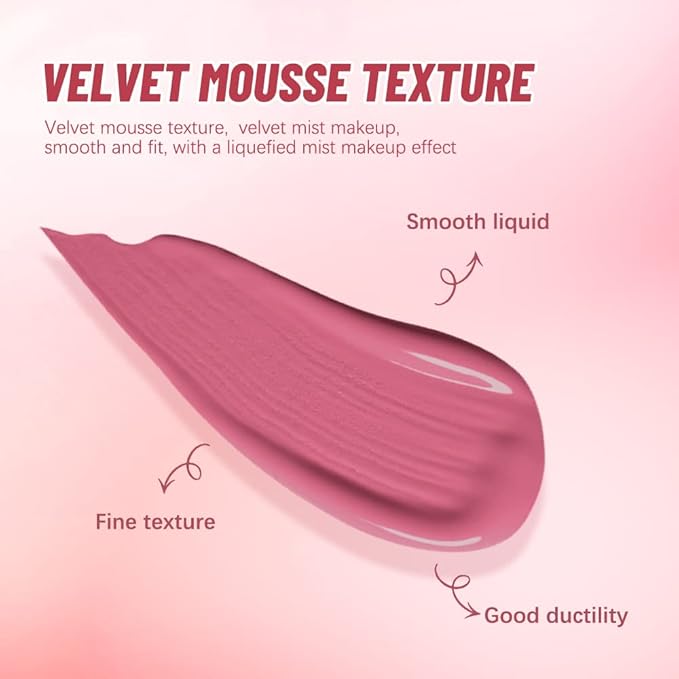 Soft Velvet Liquid Blush,Natural Cream Blush Stick for Cheeks, Dewy Cheek Tint, Long-Lasting Waterproof and Sweat proof Blush Makeup. (04 - LOVE)-VivaGrace Women