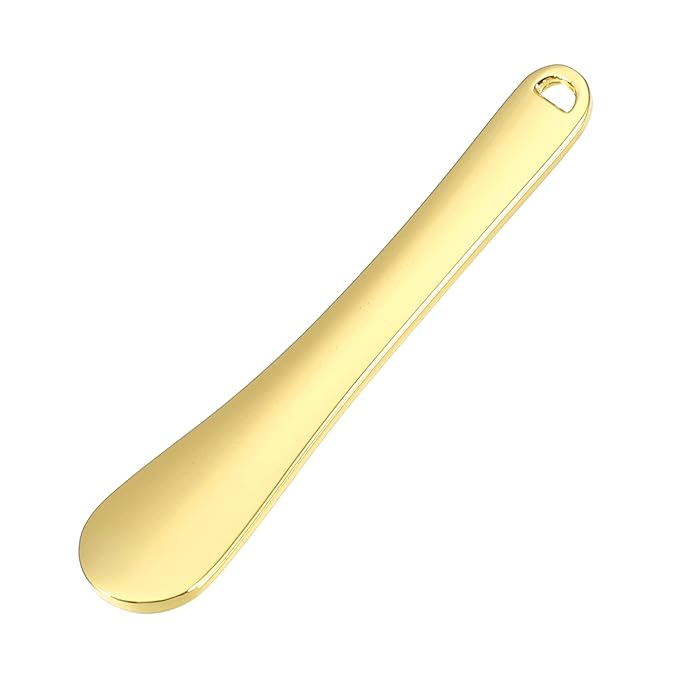 VOCOSTE 4 Pcs Makeup Spatula Mini Spoon, Eye Cream Massage Sticks Beauty Scoop, for Facial Cosmetic Face Cream, Zinc Alloy 2.32"x0.46", Gold Tone-VivaGrace Women