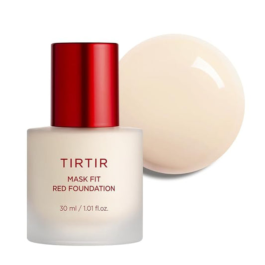 TIRTIR Mask Fit Red FoundationㅣLong Lasting Flawless Coverage, Energy Essence, Lightweight, Hydrating, Pore-Blurring, Breathable Satin Finish, Makeup, Radiant Skin, #13N Fair Ivory, 1.01 Fl Oz-VivaGrace Women
