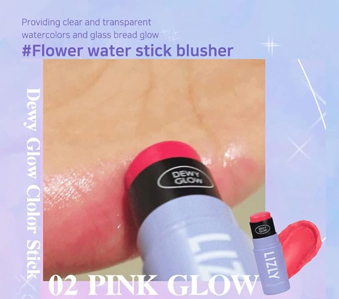 Vegan Blush Stick Multi Balm Cheek Stick Korean Make Up Dewy Glow Balm Stick sonrojo (02 Pink)-VivaGrace Women