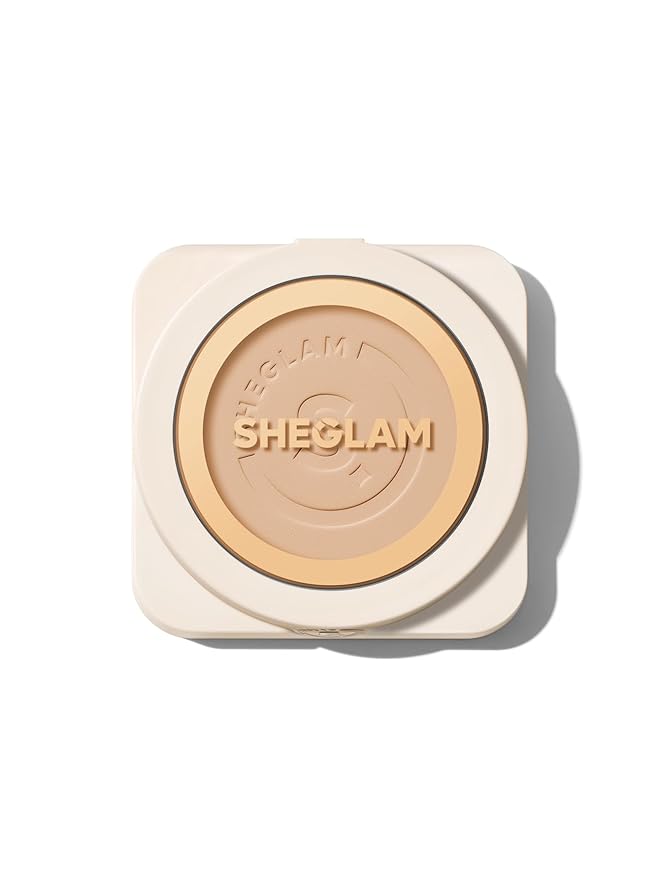SHEGLAM SKin-Focus Full Coverage Powder Foundation Oil-Control Lightweight Face Pressed Powder Makeup-Chantilly-VivaGrace Women