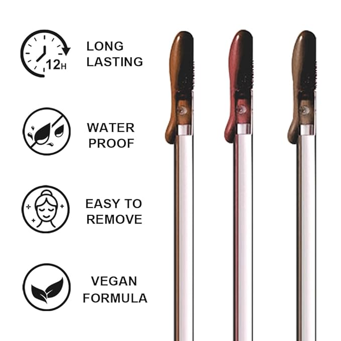 3 Colors Peel Off Lip Liner Stain with Tweezer, Long Lasting Waterproof Lip Tint Stains Makeup Set with Matte Finish for Women, Natural Look, Easy to Use, for All Skin Types (#234, M)-VivaGrace Women
