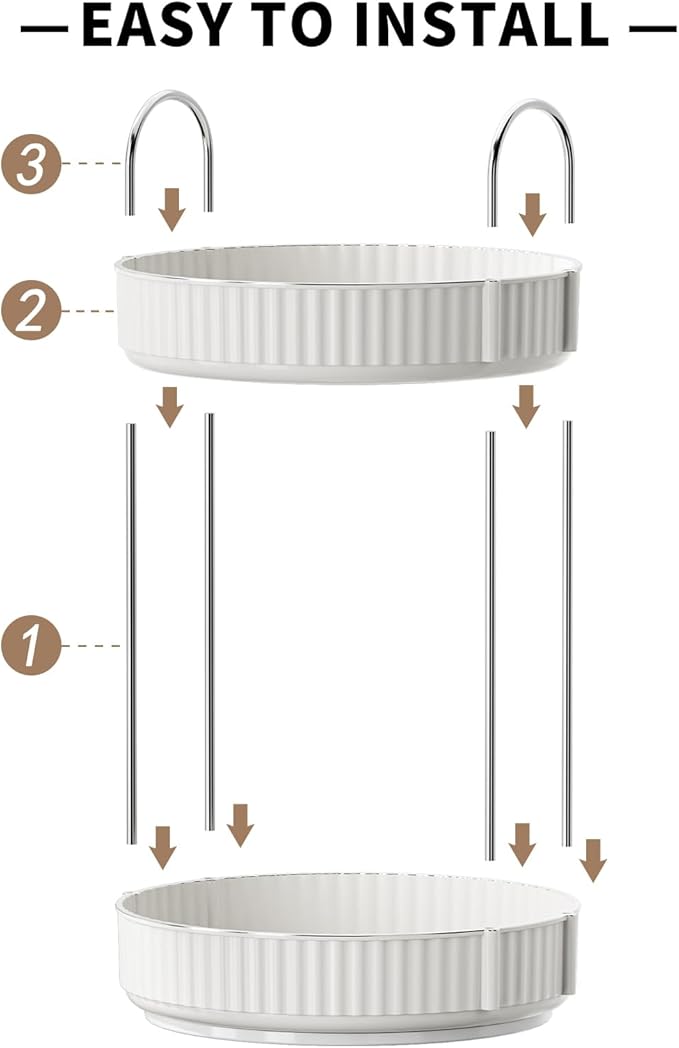 Rotating Makeup Organizer for Vanity, 2 Tier High-Capacity Skincare & Makeup Storage, Perfume Organizer, Cosmetic Dresser, Countertop 360 Spinning-VivaGrace Women