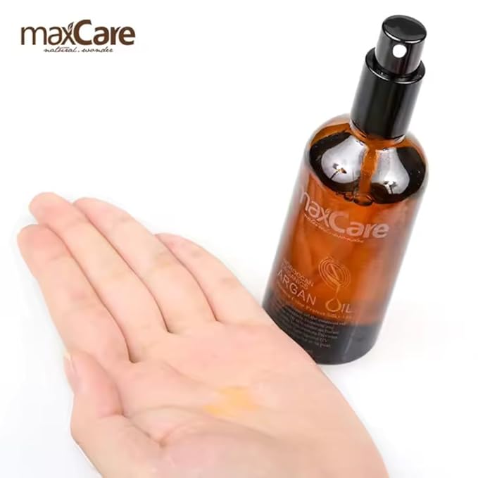 MaxCare Moroccan Argan Oil Hair Serum – Color Protect & Nourishing Treatment for Frizz Control, Shine & Heat Protection, 100ml – Lightweight, Non-Greasy, Sulfate-Free-VivaGrace Women