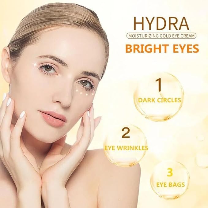 24K Gold Eye Cream For Deep Hydrating, Anti-Aging Gold Eye Cream For Dark Circles And Puffiness,Moisturizing Lightenex Gold Cream Lifting Eye SENANA (1 PACK)-VivaGrace Women