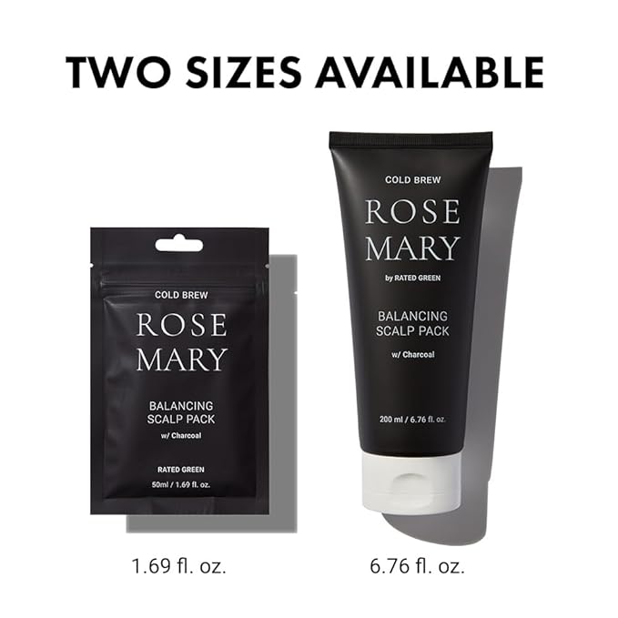 RATED GREEN Cold Brew Rosemary Balancing Scalp Pack w. Charcoal | Detoxifying and Deep Conditioning Care For Oily, Flaky Scalp | Silicone-Free, Korean Vegan Formula | 1.69 fl oz (Pack of 5)-VivaGrace Women