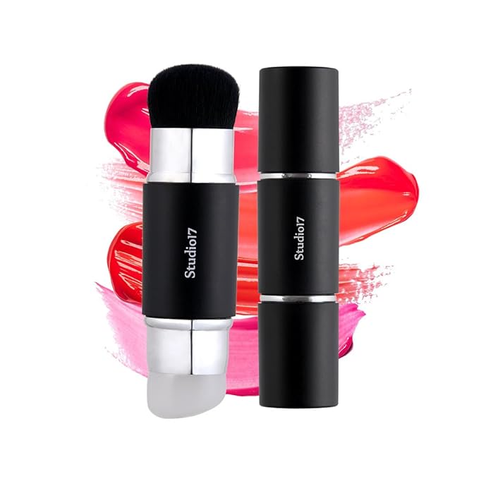 Dual Ended Silicone Tip Blush Brush | Korean Olive Young Makeup Tool for Contouring & Blush Application | Skin-Friendly Non-Irritating Professional Face Makeup Brush-VivaGrace Women
