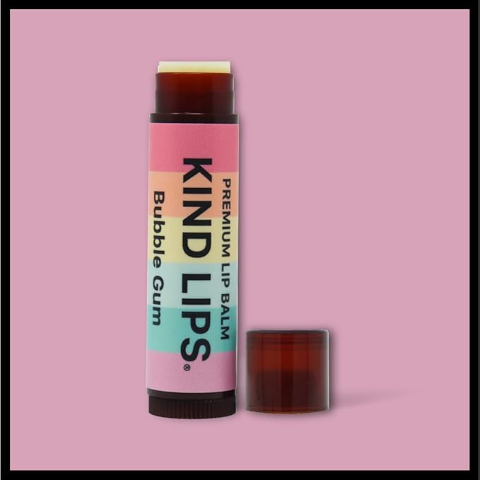 Kind Lips Lip Balm - Nourishing Organic Lip Care for Silky Smooth and Cracked Lips - BubbleGum Flavor Chap Stick and Lip Moisturizer - 100% Natural Ingredients - 0.15oz (Pack of 1)-VivaGrace Women