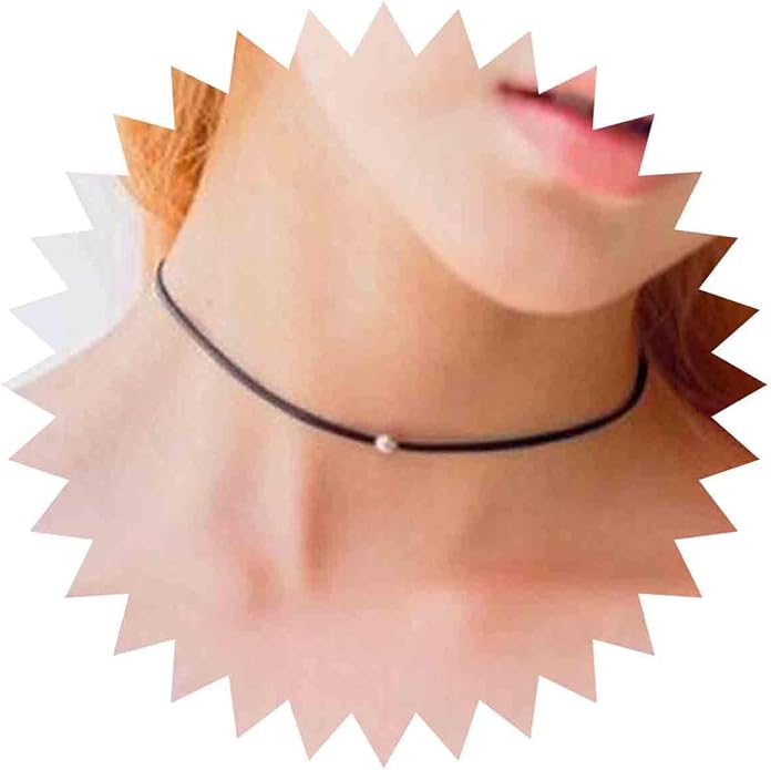 Boho Leather Choker Necklace Thin Black Suede Velvet Necklace Chain Vintage Minimalist Beaded Necklace 90s Chain Jewelry for Women Gifts-VivaGrace Women