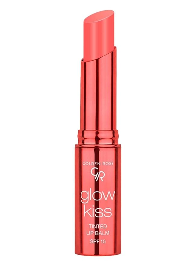 Golden Rose Cosmetics Glow Kiss Tinted Lip Balm with SPF15, Vegan Formula (Peach Shake)-VivaGrace Women