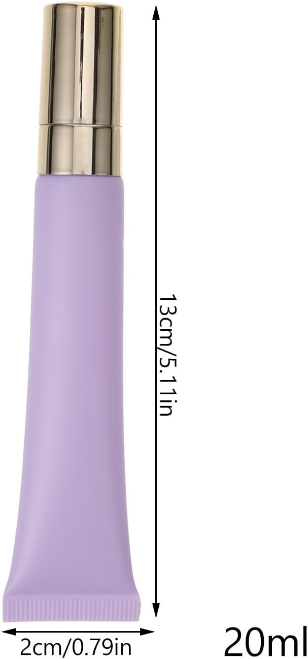 Empty Eye Cream Squeeze Tubes: 20ml Refillable Essential Oil Roller Sample Travel Container Cosmetics Roll on Bottle Dispenser for Lip Balm Gloss-VivaGrace Women