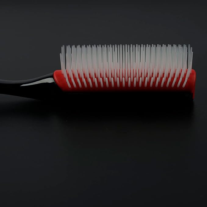 Classic Styling Curly Hair Brush. 9 Row Black Brush for Detangling, Separating, Shaping. For Women and Men Wet or Dry Hair.-VivaGrace Women