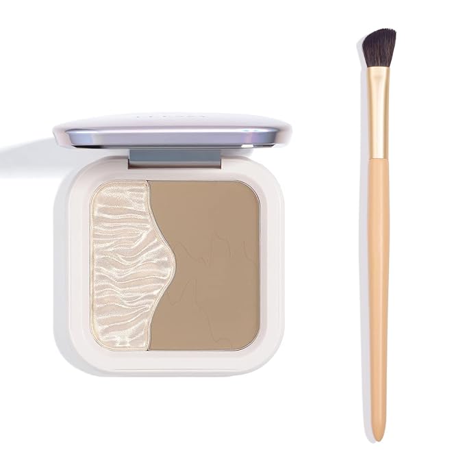 ELLESY Highlighter Makeup Palette Face Sculpting Highlighter Contouring Palette Lightweight Makeup Kit Silky Texture Contour Powder Palette with brush-C01-VivaGrace Women