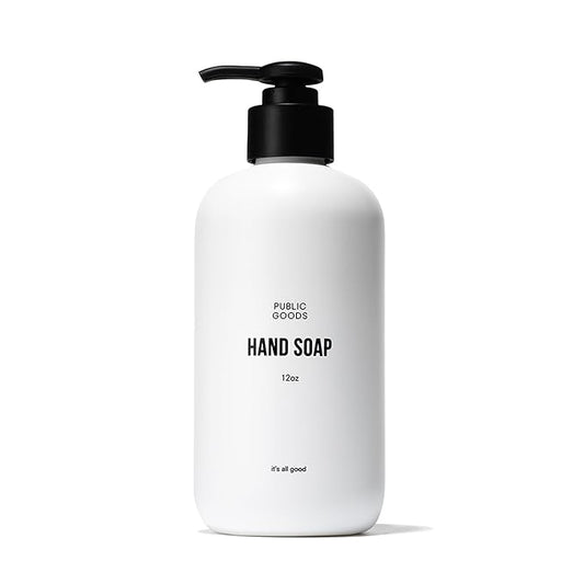 Public Goods Hand Soap | Cleansing Soap for Kitchen & Bathroom | Made with Natural Essential Oils | Paraben & Sulfate Free | Vegan Friendly | Made in Canada | 12 Fl Oz Bottle with Dispenser Pump-VivaGrace Women