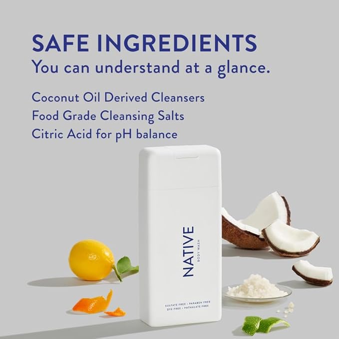 Native Body Wash Contains Naturally Derived Ingredients | for Women & Men, Sulfate, Paraben, & Dye Free Leaving Skin Soft & Hydrated |Coconut & Vanilla, Lavender Rose, & Cucumber Mint, 18 oz Pack of 3-VivaGrace Women