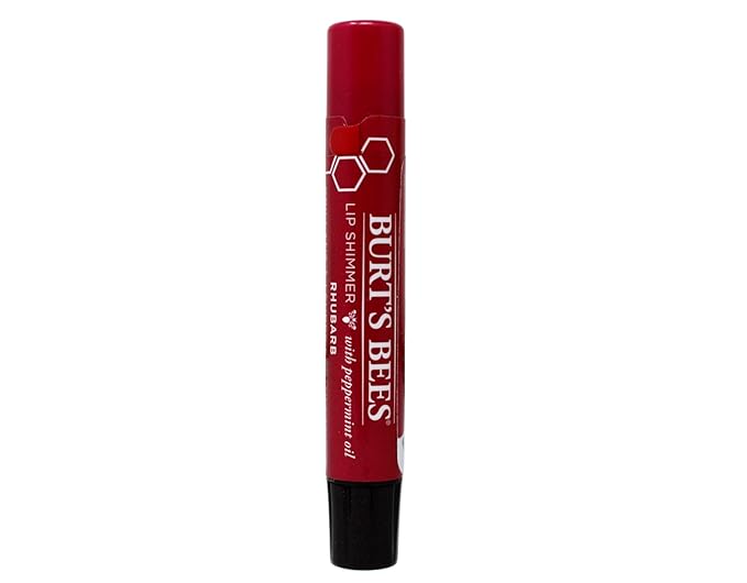 Burt's Bees Lip Shimmer, Rhubarb 0.09 oz (Pack of 3)-VivaGrace Women