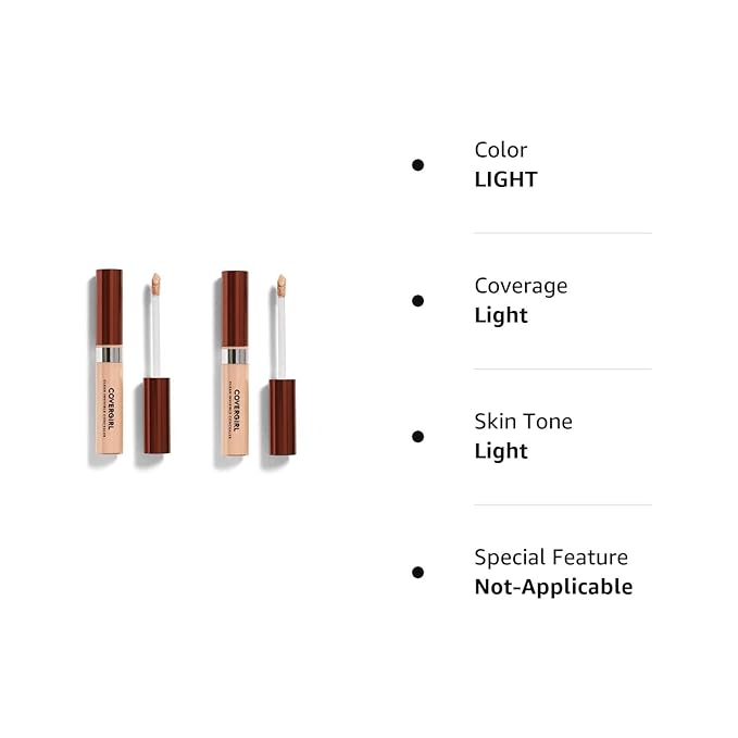 COVERGIRL Clean Invisible Concealer, Light 125, 0.32 Fl Oz, 2 Count-VivaGrace Women