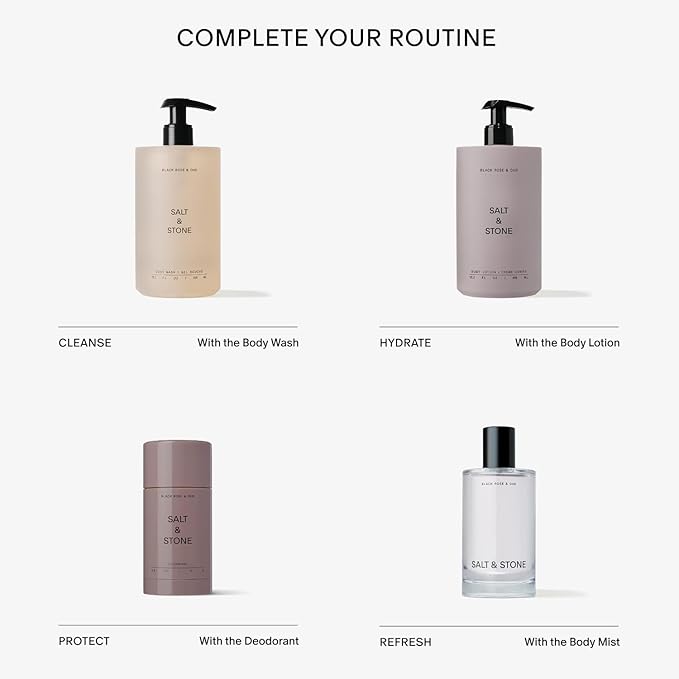 SALT & STONE Aluminum Free Deodorant | Extra Strength 48 Hour Protection for Women & Men | Made with Seaweed Extracts, Shea Butter & Prebiotics (Black Rose & Oud)-VivaGrace Women