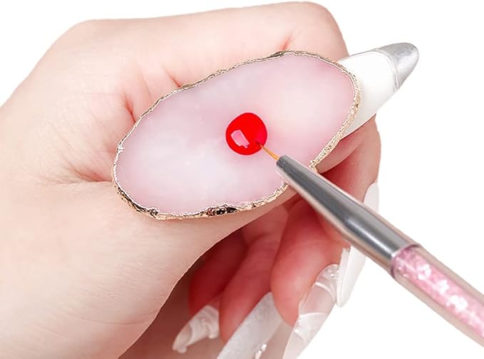 3pcs Resin Nail Art Palette Kit Adjustable Finger Rings,Nail Holder Nail Gel Polish Colors Mixing Pallet, Manicure Tool Accessory-VivaGrace Women