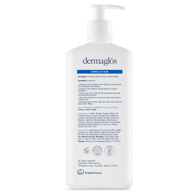 Dermaglos Moisturizing Body Lotion for Dry Skin with Extra Vitamin A, Vitamin E & Allantoin | Regenerating Lightweight Moisturizer for Stretch Marks, Tattoos Aftercare, Scars & Wrinkles | 13.52 Fl Oz-VivaGrace Women