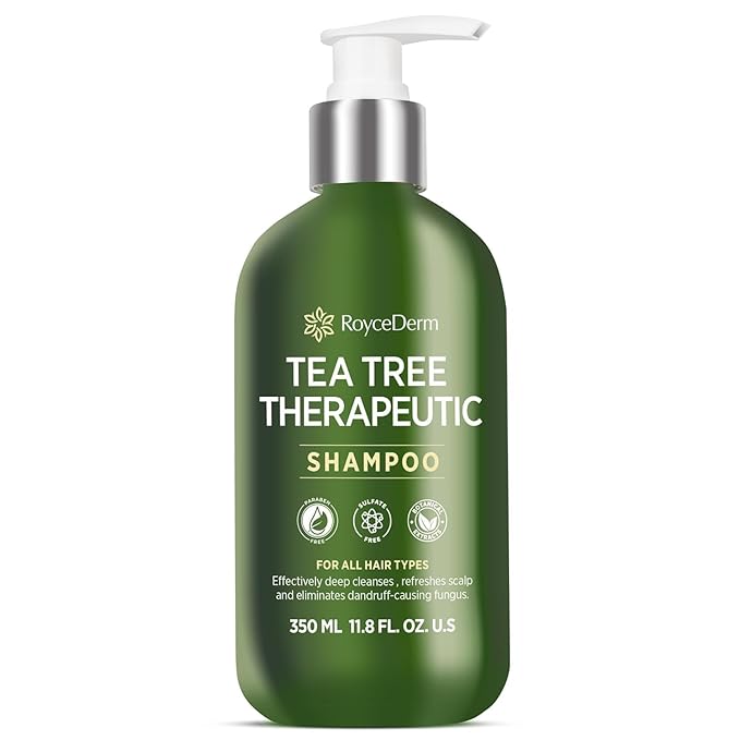 Roycederm Tea Tree Antifungal Shampoo: Folliculitis Shampoo for Dry Scalp, Dandruff, and Itchy Scalp - Medicated Clarifying shampoo with Tea Tree Oil, Paraben & Sulfate Free-VivaGrace Women