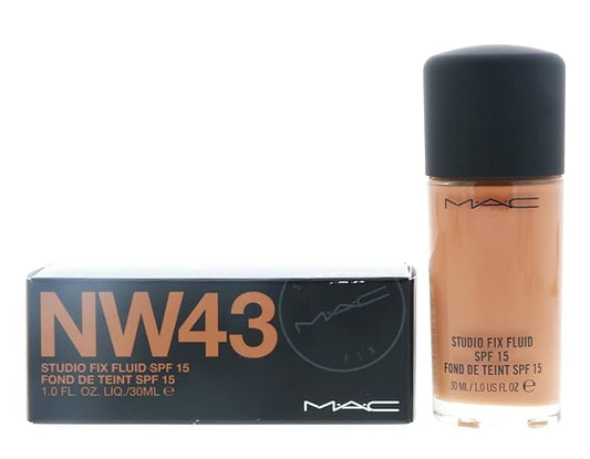 M.A.C. Studio Fix Fluid Foundation SPF 15 Boxed, NW43, 1 Count (A10)-VivaGrace Women