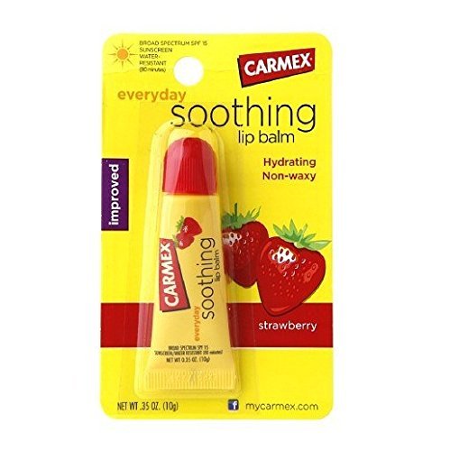 Carmex Moisturizing Lip Balm Strawberry 0.35oz, Tube (2 Pack)-VivaGrace Women