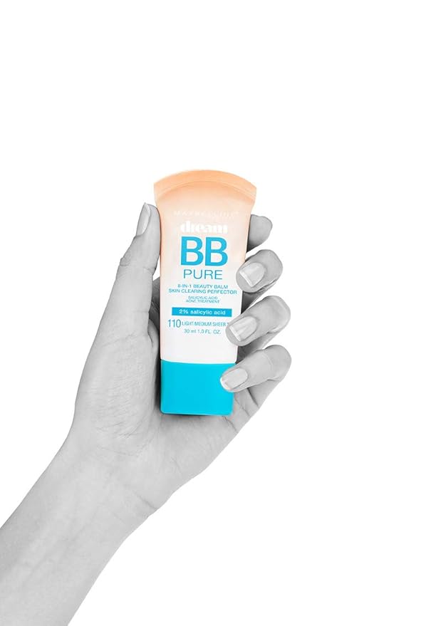 Maybelline Dream Pure Skin Clearing BB Cream, 8-in-1 Skin Perfecting Beauty Balm With 2% Salicylic Acid, Sheer Tint Coverage, Oil-Free, Light/Medium, 1 Count-VivaGrace Women