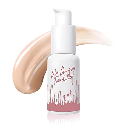 Color Changing Foundation Liquid, Skintone Matching Foundation, Full Coverage, Long Lasting, Lightweight Coverage, Oil Free and Silicon Free, Double Wear, Lightening, Sweat and Water Resistant-VivaGrace Women