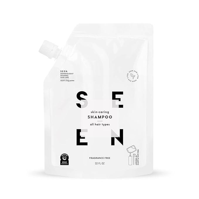 SEEN Shampoo Eco-Refill, Fragrance Free - Non-Comedogenic & Sulfate-Free Hair Shampoo- Dermatologist-Developed - Safe for Sensitive, Eczema & Acne Prone Skin-VivaGrace Women