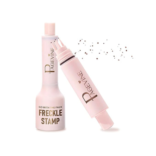 Freckle Stamp - Freckle Pen Waterproof, Long Lasting Fake Freckles, Quick Dry 5-Point Faux Freckles Stamp Cushion Stain Marker in One Press Natural and Lifelike Sunkissed Pencil Tool Makeup (#3-Dark)-VivaGrace Women