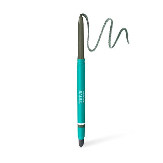 Thrive Causemetics Infinity Waterproof Eyeliner Pencil, Built In Sharpener & Smudge Tip, Long Lasting, Smudge Proof, Hyaluronic Acid & Shea Butter, Vegan & Cruelty Free, Lizzie (Moss Green Matte)-VivaGrace Women