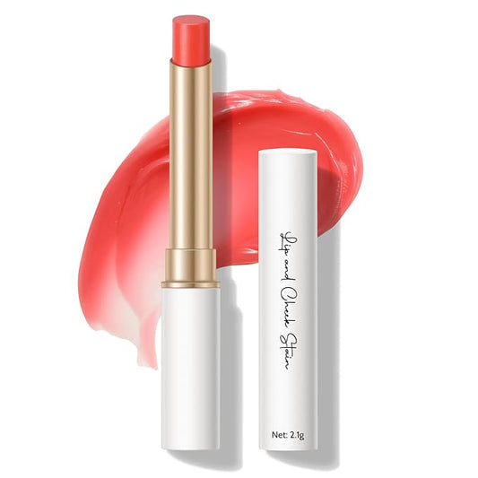 KYDA PH-Activated Lip and Cheek Stain, PH Color Changing Formula for Lasting Custom Lip Color, Keep Lips Soft and Moisturizing with Avocado Oil, Multiuse Color Balm, RED-VivaGrace Women
