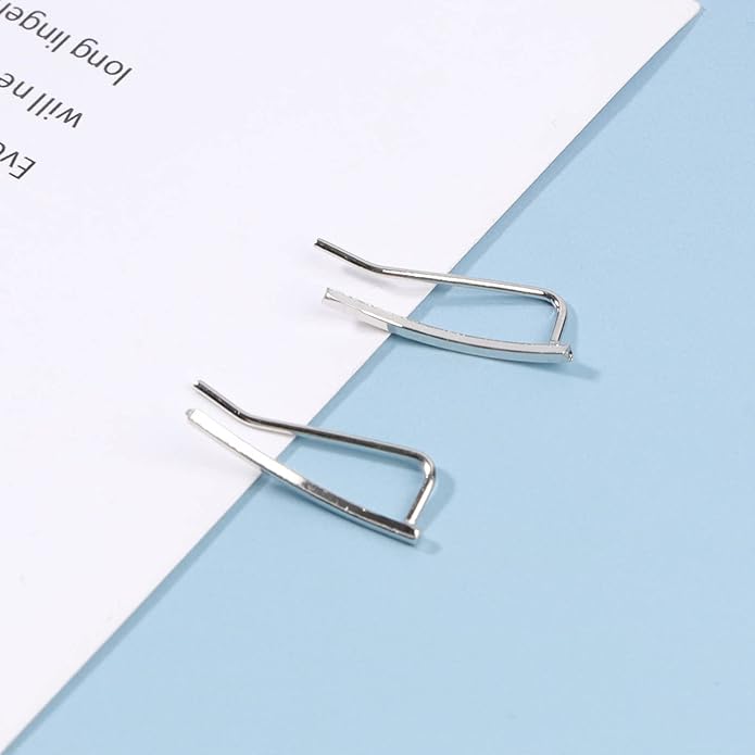 Boho Bar Ear Climber Earrings Gold Stick Studs Earrings Bar Ear Crawler Earrings Geometric Minimalist Earrings Jewelry for Women and Girls-VivaGrace Women