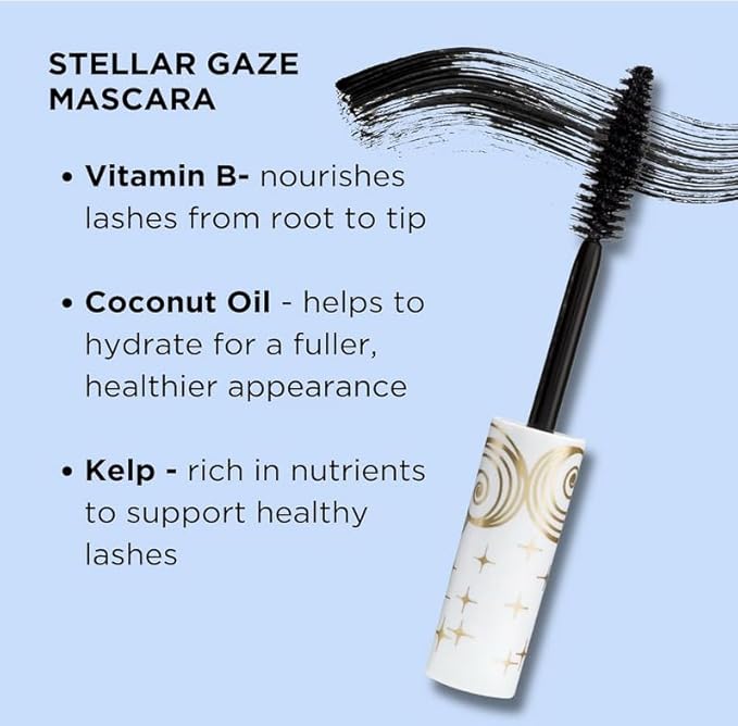 Pacifica Aquarian Gaze Mascara – Abyss (Black) Water-Resistant Long Lash Mascara, Lengthening & Smudge-Proof, Vegan & Cruelty-Free