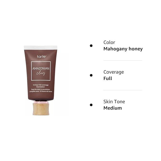 tarte Amazonian Clay 16-Hour Full Coverage Foundation 60H Mahogany Honey-VivaGrace Women