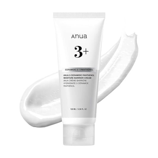 ANUA 3 Ceramide Panthenol Moisture Barrier Cream, Hydrating Face Moisturizer for Normal Skin, Panthenol, Ceramide, Centella for Skin Barrier Non Comedogenic, Korean Skincare (100ml/ 3.38 fl. oz.)-VivaGrace Women