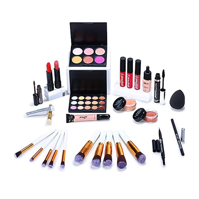 Multipurpose All in One Makeup Kit Full Kit with Eyeshadow Palette Lipstick Blush Powder Foundation Concealer Lip Gloss Mascara makeup kit for women-VivaGrace Women