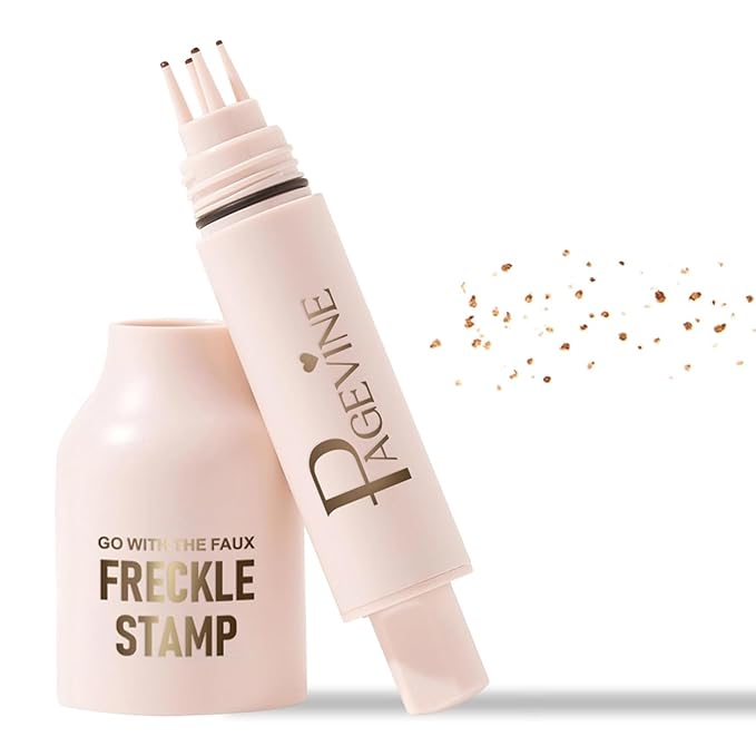 Freckle Stamp Pen, Waterproof Fake Freckles Makeup Tool, Upgrade Liquid Faux Freckles Pen, Quick-Dry, Long-Lasting, Lifelike, Natural Sunkissed Makeup, with Multi-Prong Precision Stamp Head (Light)-VivaGrace Women