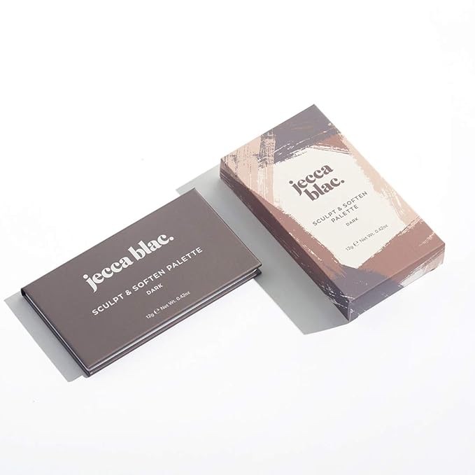 Jecca Blac Sculpt and Soften Contour Palette, Creamy Formula with Natural Finish, Medium Coverage, Gender Neutral and LGBTIQA+ Inclusive Make Up, Dark, 12g-VivaGrace Women