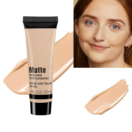 1 Pack Liquid Foundation Cream for Face Makeup,Durable Full Coverage Matte Concealer Make Up,Oil Control & Waterproof Base Primer -1 Fl.Oz (BEIGE 7#)-VivaGrace Women