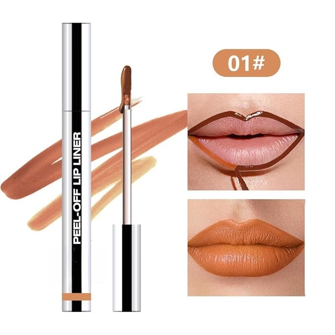 Longwear Peel-off Lip Stain Marker Peel Off with Vitamin E - Smudge-Resistant Lip Liner & Base for All Skin Types (01#)-VivaGrace Women