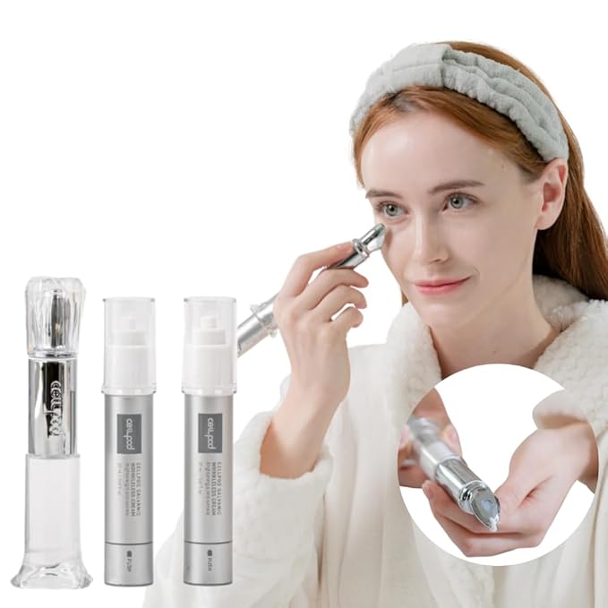 Wrinkleless Perfector & Galvanic Wrinkleless Cream - Galvanic Facial Vibration device with Eye Cream Cream 2 ea. (0.68 fl. oz. for each) - for Anti-Aging, Anti-Wrinkle, and Eye Brightening-VivaGrace Women