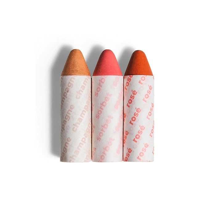 Axiology Multi Stick Crayons For Eyes, Lips, Cheeks Balmies Trio Gift Set Creamy Buildable Lightweight Moisturizing Blush Face Sticks Contour & Highlight All Day Wear Face Makeup (Cotton Candy Skies)-VivaGrace Women