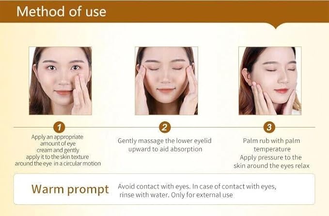 24K Gold Eye Cream For Deep Hydrating, Anti-Aging Gold Eye Cream For Dark Circles And Puffiness,Moisturizing Lightenex Gold Cream Lifting Eye SENANA (1 PACK)-VivaGrace Women