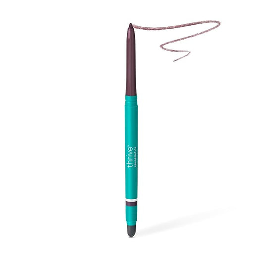 Thrive Causemetics Infinity Waterproof Eyeliner Pencil, Built In Sharpener & Smudge Tip, Long Lasting, Smudge Proof, Hyaluronic Acid & Shea Butter, Vegan & Cruelty Free, Alondra (Aubergine Shimmer)-VivaGrace Women